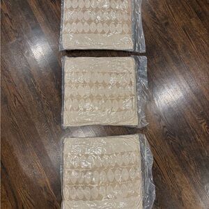 Set of Three Beige Cushion Covers